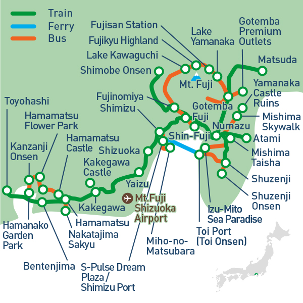 Mini-pass touristique pour la région Mont Fuji-Shizuoka